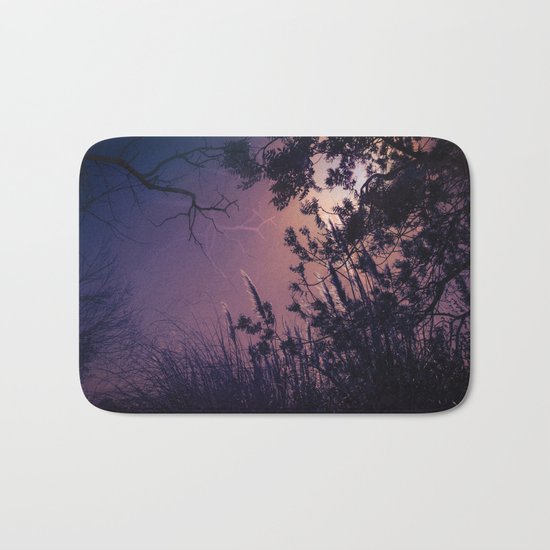 Moonlight Sonata (Tree and Reed Plant Silhouette) Bath Mat