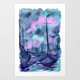 ghost boats Art Print