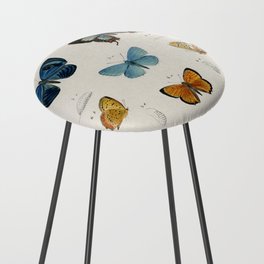 Vintage Butterfly Print Counter Stool