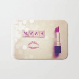 MWAH Lipstick Rose Scrabble Bath Mat