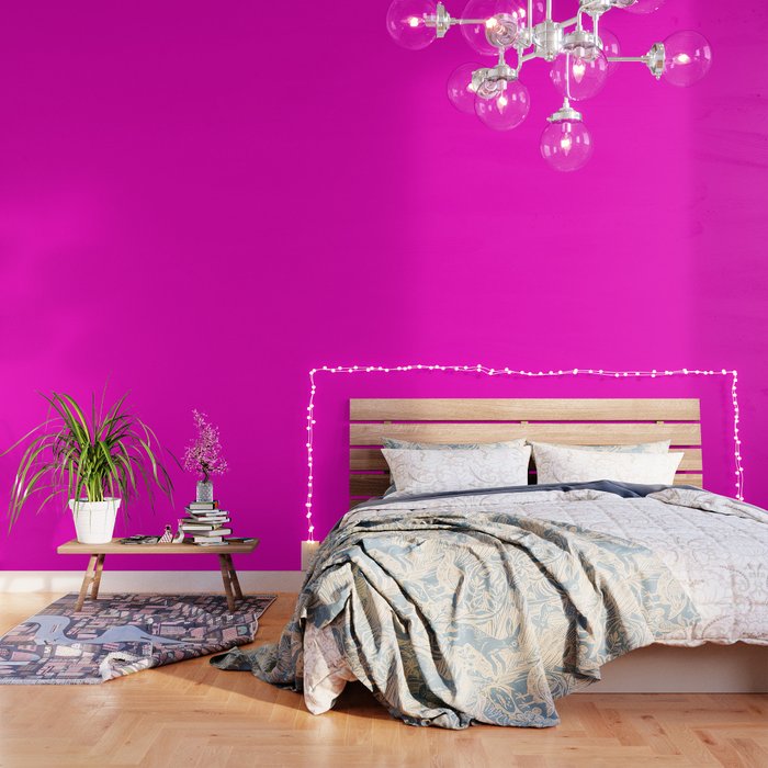 Fluorescent neon pink Wallpaper by KOOVOX | Society6