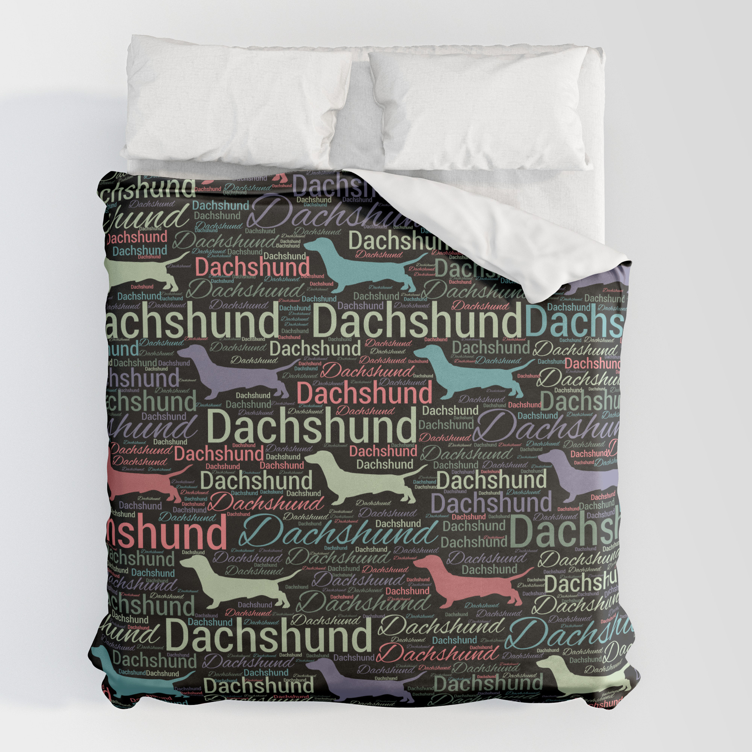 Dachshund Silhouette And Word Art Pattern Duvet Cover By K9printart Society6 Dachshund Silhouette And Word Art Pattern Duvet Cover By K9printart Society6