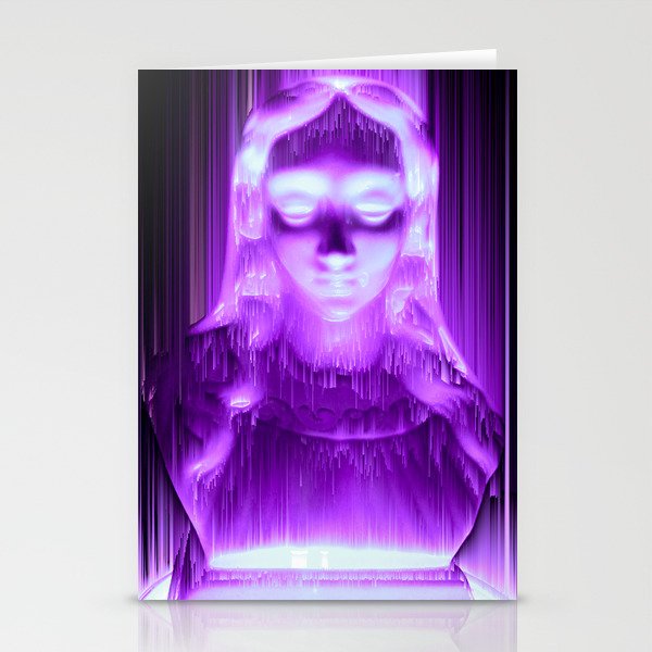 Neon Virgin Mary Statue Stationery Cards