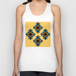 Aztec native geometric pattern tribal style tribal background bold colors mexican design Unisex Tank Top