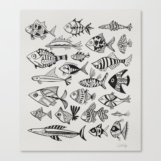 Inked Fish Canvas Print
