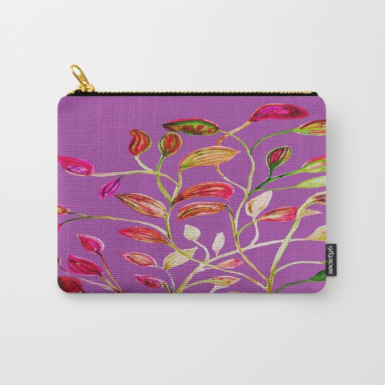For Valentine's Day Enjoy Purple Plum, Red and Green Leaves! Carry-All Pouch
