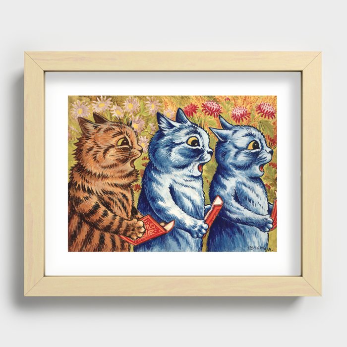 Louis Wain - Singing Cats Recessed Framed Print
