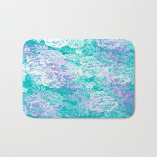 Elegant Vintage Floral Abstract Bath Mat