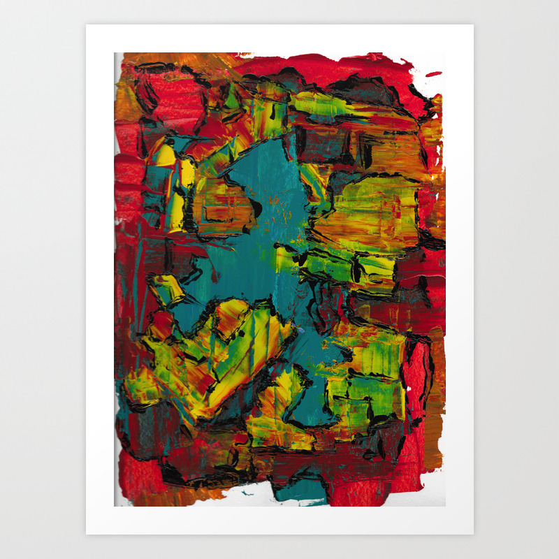 Victorian Fervor Abstract Acrylic Fine Art Painting Art Print By