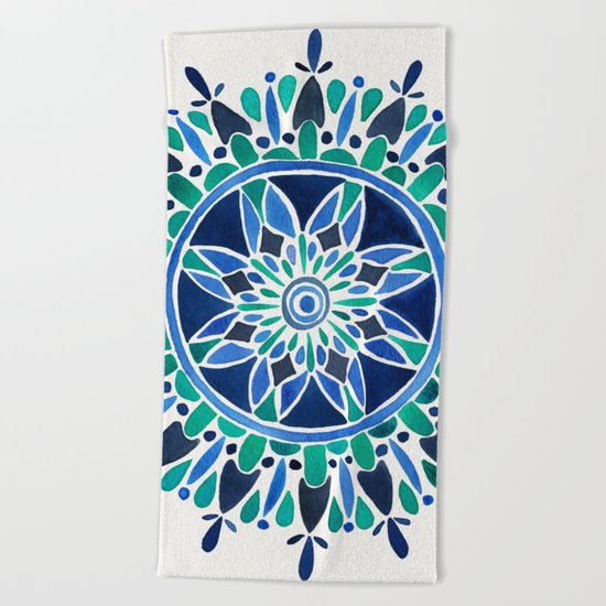 Blue & Turquoise Mandala Beach Towel