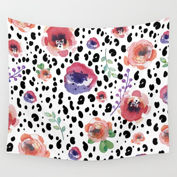 Abstract animal flowers Wall Tapestry