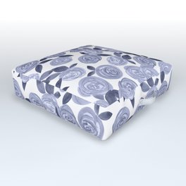 Blue watercolor roses. r2 Outdoor Floor Cushion