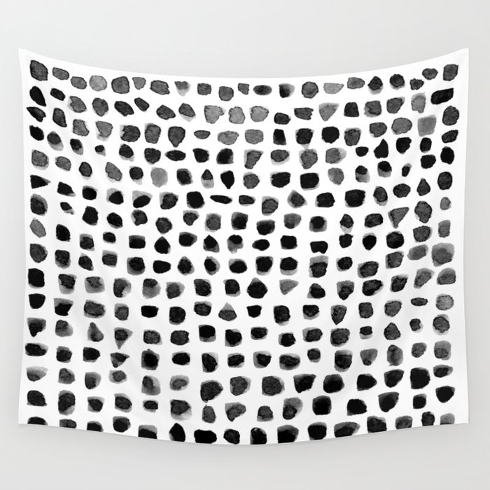 Dots (Black) Wall Tapestry