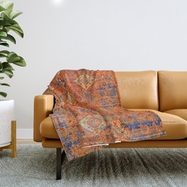 Oriental Vitange Moroccan Rug Design Throw Blanket