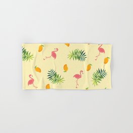 FLAMINGO MANGO TROPICAL LEAF AESTHETIC CUTE PASTEL Hand & Bath Towel