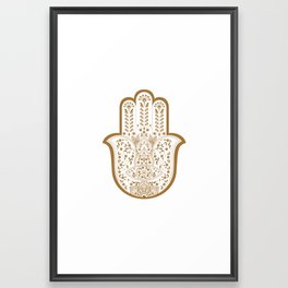 Hamsa Hand of Fatima Gold Framed Art Print