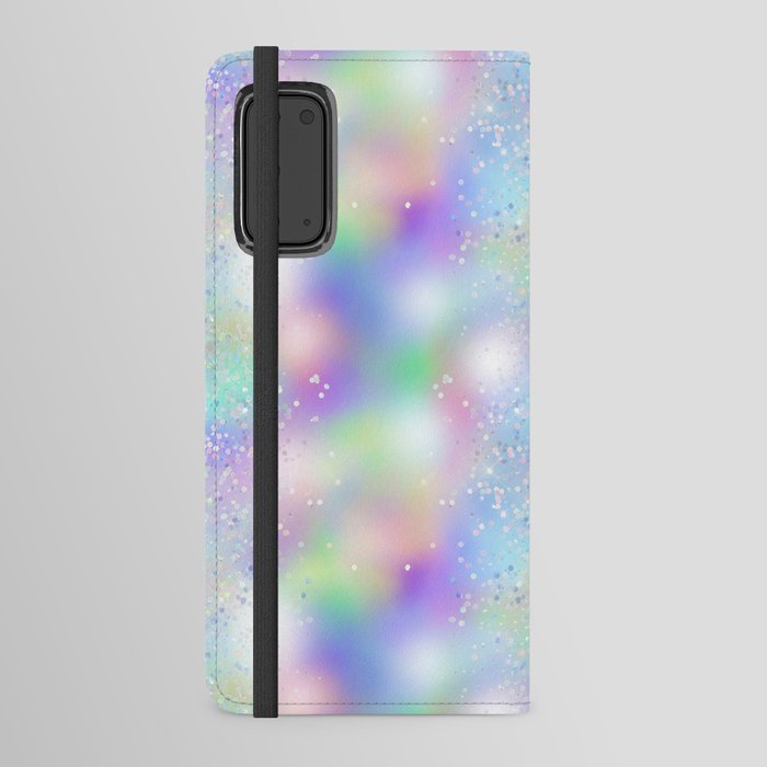 Pretty Holographic Glitter Rainbow Android Wallet Case