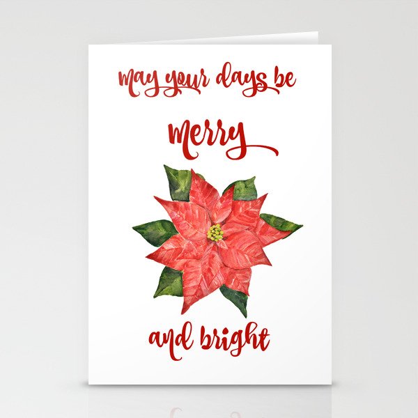 Red Christmas Pointsettia Stationery Cards