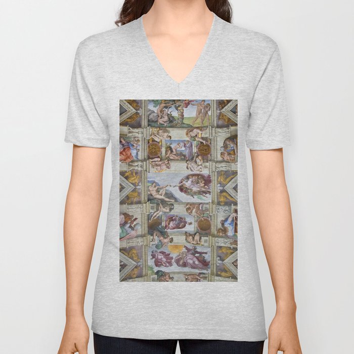 Michelangelo Buonarroti "Sistine Chapel ceiling" V Neck T Shirt