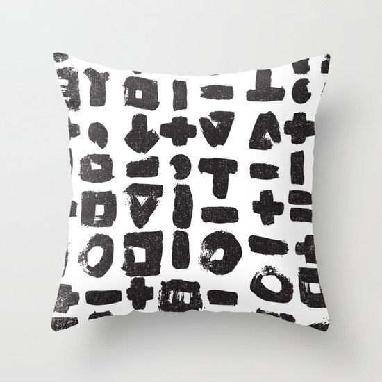 BLACK LINES Throw Pillow