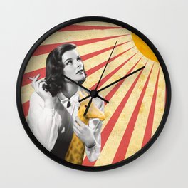 Katherine Hepburn Sun Wall Clock | Collage, Abstract, Movies & TV, Digital 