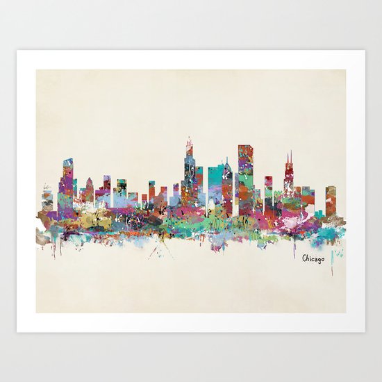Chicago Illinois skyline Art Print
