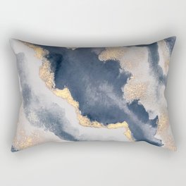 All that Shimmers – Gold + Navy Geode Rectangular Pillow