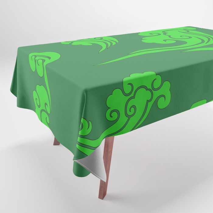 Cloud Swirls - Green Tablecloth
