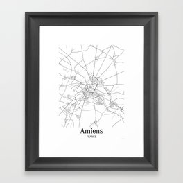 Amiens city map Framed Art Print