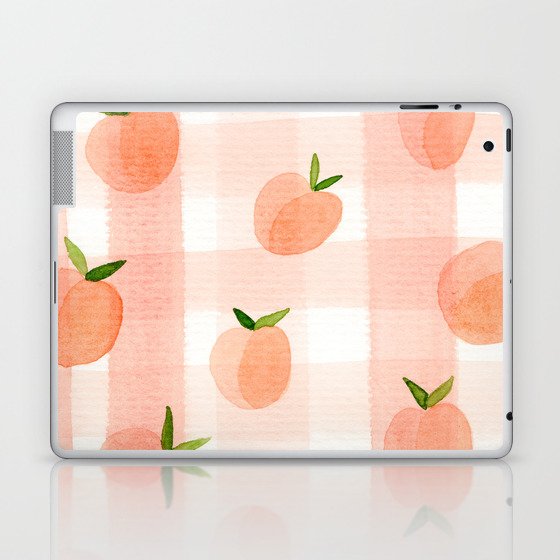 Peach Gingham Laptop & iPad Skin