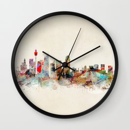 sydney australia Wall Clock | Curated, Watercolor, Acrylic, Popart, Cityscapes, Ink, Cityskylines, Colorfulcityscapes, Painting, Australia 