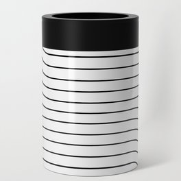 Minimal Line Curvature I Black and White Mid Century Modern Arch Abstract Can Cooler
