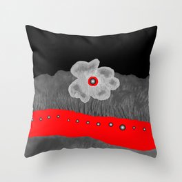 Poppy and red rivers Throw Pillow