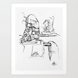 Warbot Sketch #027 Art Print