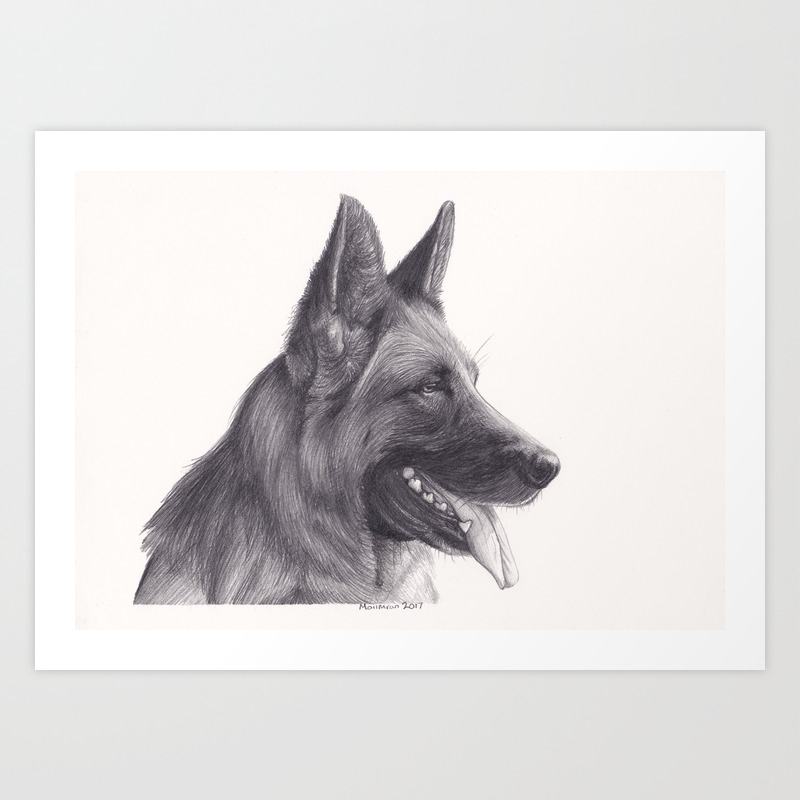 German Shepard Dog - Wildlife Animal Graphite Pencil drawing Artwork Pet Art Print by Moii_Arts | Society6 German Shepard Dog - Wildlife Animal Graphite Pencil drawing Artwork Pet Art Print by Moii_Arts | Society6