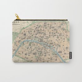 Paris Its Monuments. Practical Visitor's Guide.-Old vintage map Carry-All Pouch