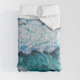 Turquoise Blue Ocean Waves Comforter