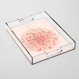 Dahlia - pastel pink dahlia flower art Acrylic Tray