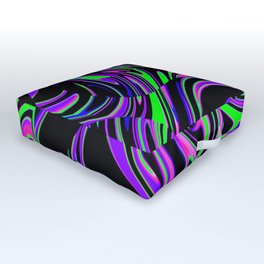 Violet and Lime Blackout Drip Outdoor Floor Cushion