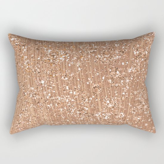 Rose gold brushstrokes and glitter Rectangular Pillow
