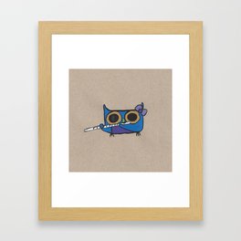Cerulean, Owl Flutist Framed Art Print