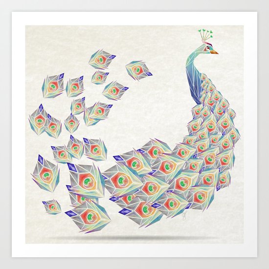white peacock Art Print