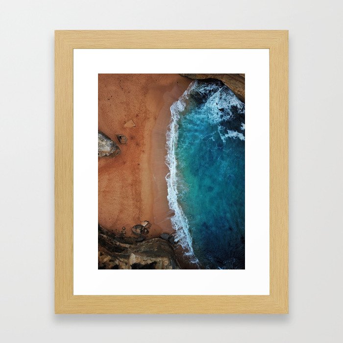 Down by the sea Framed Art Print