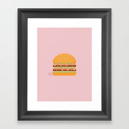Hamburger on Pink Background Framed Art Print