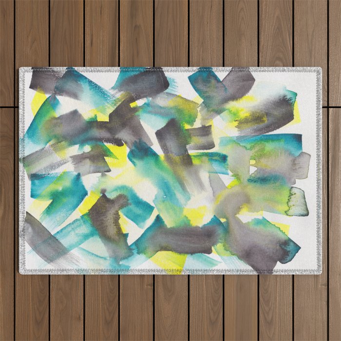 21   | Abstract Watercolor Painting July 2021 Valourine Original Design Pattern  Outdoor Rug