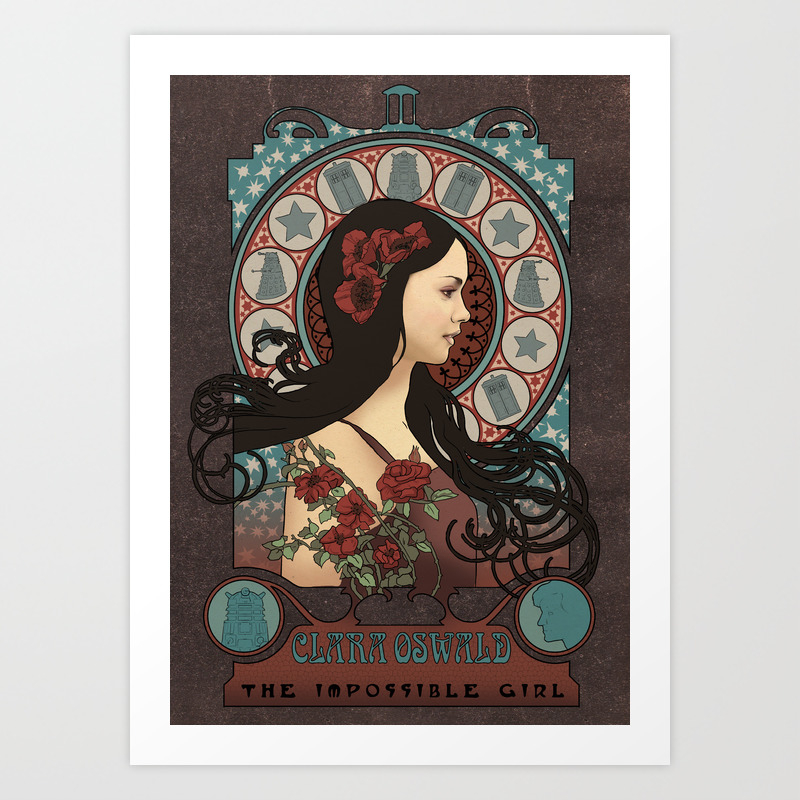 Clara Oswin Oswald Art Nouveau Doctor Who Tardis Art Print By Koroa Society6 Check out our clara oswald art selection for the very best in unique or custom, handmade pieces from our shops. clara oswin oswald art nouveau doctor who tardis art print by koroa