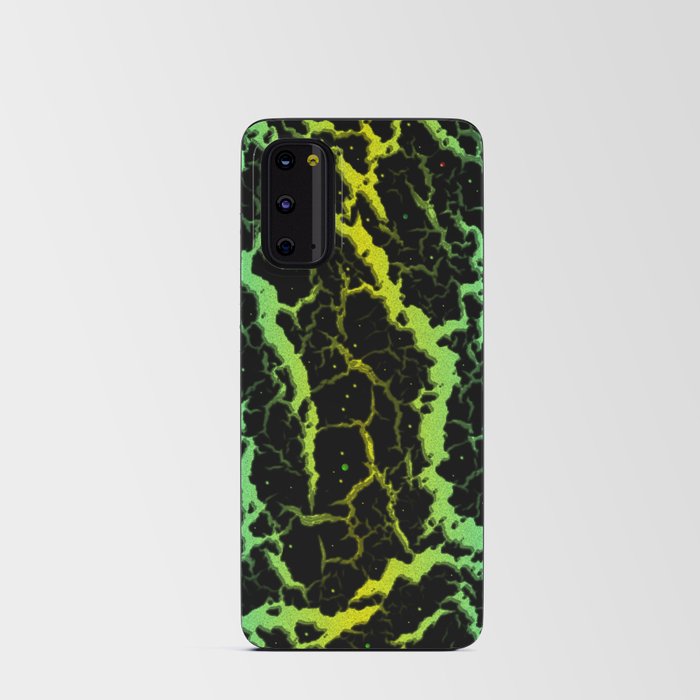 Cracked Space Lava - Cyan/Yellow Android Card Case
