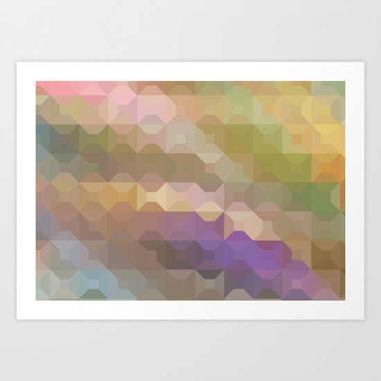 Soft Colored Rainbow Geometric Design Art Print