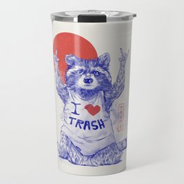 I Love Trash - Cute Funny Metal Raccoon Gift Travel Mug
