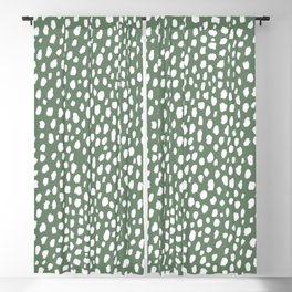 Sage Green Polka Dot Spots (white/sage green) Blackout Curtain